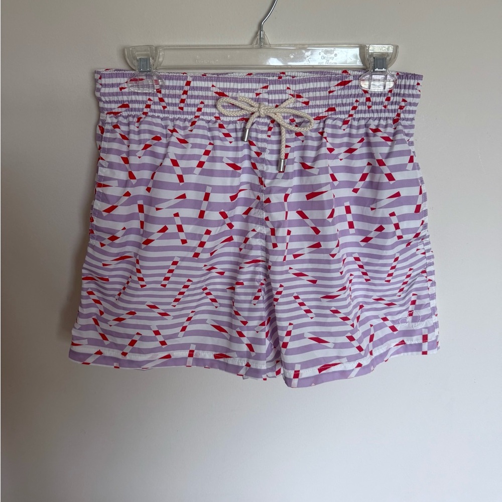 Arrels Barcelona Swim Shorts Trunks Purple/Orange Geometric Large